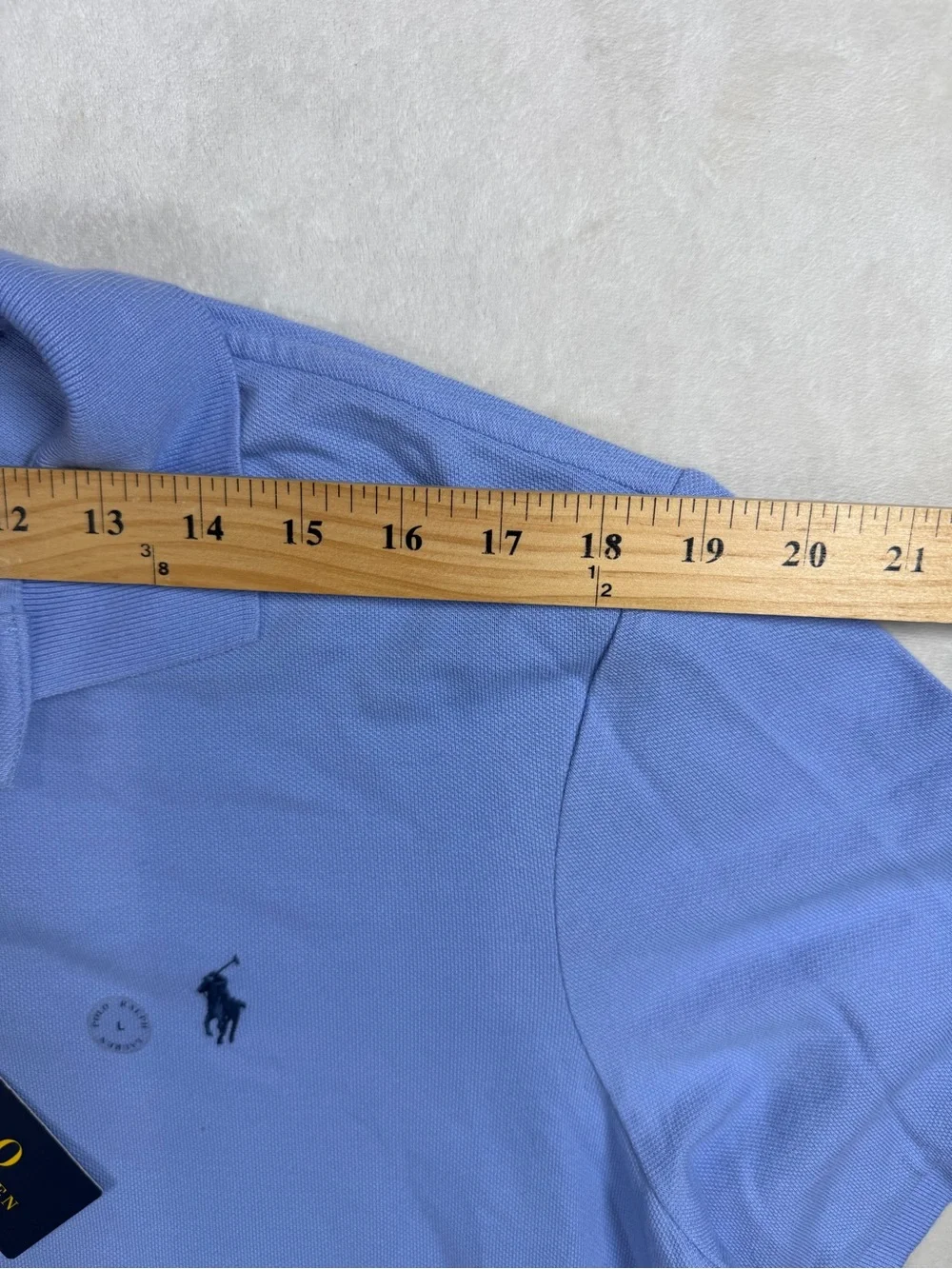 NWT Polo Ralph Lauren Large Men's Sky Blue Polo Shirt with Navy Pony